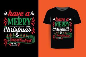 diseño de camiseta listo para imprimir de navidad vector