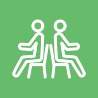 People Sitting Line Color Background Icon vector