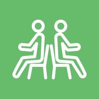 People Sitting Line Color Background Icon vector