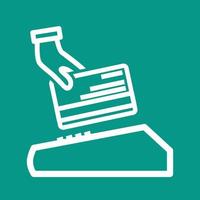 Using Credit Card Line Color Background Icon vector