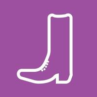 Cowboy Boot Line Color Background Icon vector