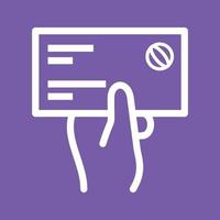 Holding Business Card Line Color Background Icon vector