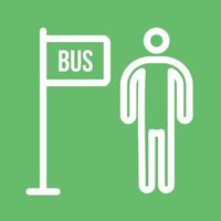 Bus Stop Line Color Background Icon vector