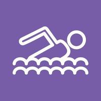 Swimming Line Color Background Icon vector