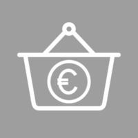 Euro Basket Line Color Background Icon vector