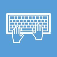 Using Keyboard Line Color Background Icon vector