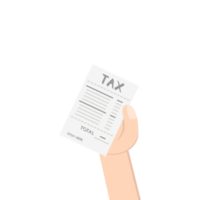 hand holding tax paper collection png