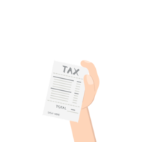 hand holding tax paper collection png