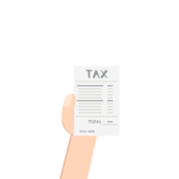hand holding tax paper collection png