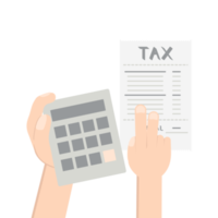 hand compare calc result counting tax from paper png