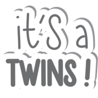 Aesthetic Sticker Twin Baby Born Handwriting Collection png