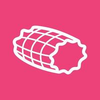 Smoked Ham Line Color Background Icon vector