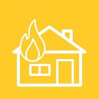 House on Fire Line Color Background Icon vector