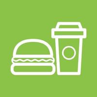 Fast Food Line Color Background Icon vector
