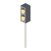 conjunto de coleta de cenário universal isométrico de semáforo amarelo 3d png