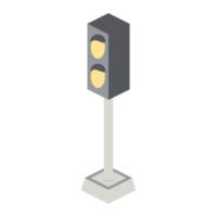 isometric yellow traffic light 3d universal scenery collection set png