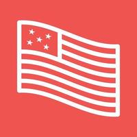 American Flag Line Color Background Icon vector