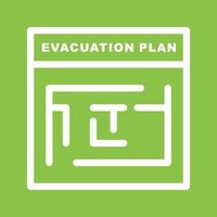 Evacuation Plan Line Color Background Icon vector