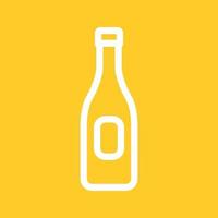 Champagne in Bottle Line Color Background Icon vector