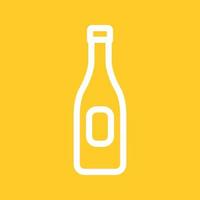 Champagne in Bottle Line Color Background Icon vector