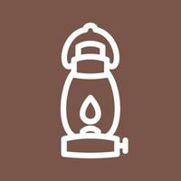 Oil Lamp Line Color Background Icon vector