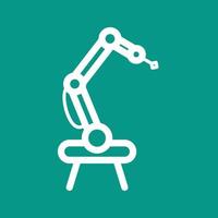 Industrial Robot II Line Color Background Icon vector