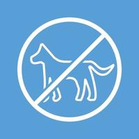 No Pets Line Color Background Icon vector