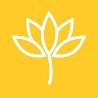 Lotus Line Color Background Icon vector