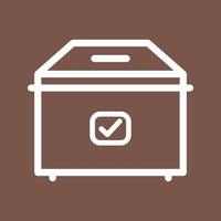 Ballot Box Line Color Background Icon vector