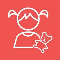 Holding Teddy Bear Line Color Background Icon vector