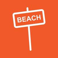 Beach Sign Line Color Background Icon vector