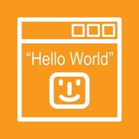 Hello World Program Line Color Background Icon vector