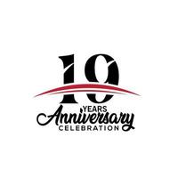 19th anniversary celebration design template for booklet with red and black colour , leaflet, magazine, brochure poster, web, invitation or greeting card. Vector illustration.