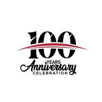 100th anniversary celebration design template for booklet with red and black colour , leaflet, magazine, brochure poster, web, invitation or greeting card. Vector illustration.