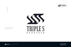diseño de logotipo sss abstracto con estilo de espacio negativo. diseño de logotipo triple s para identidad comercial y de marca vector