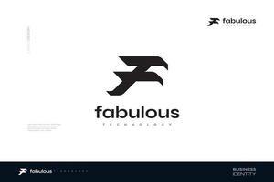 diseño de logotipo de letra f audaz y elegante para identidad comercial y de marca vector
