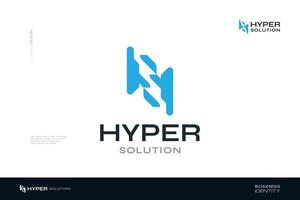 Abstract Initial S and H Logo Design with Negative Space Style for Business and Technology Brand Identity vector