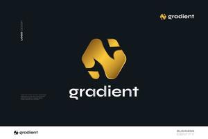 Luxury Gold Letter N Logo Design with Abstract and Minimalist Concept vector