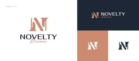 Abstract and Beautiful Letter N Logo Design with Minimalist Concept for Business and Brand Identity vector