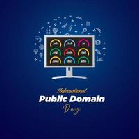 International Public Domain Day. January 1.Celebration Template Design. Vector Illustration