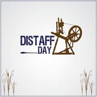 Distaff Day. January 7. Template for background, banner, card, poster with text inscription. Vector illustration.