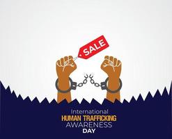 National Human Trafficking Awareness Day. January 11. Template for background, banner, card, poster with text inscription. Vector illustration.