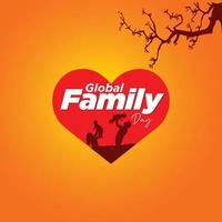 Global Family day. stay with family stay safe. Vector illustration.