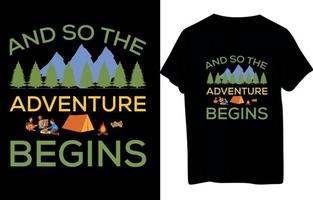 Camping Hiking T-Shirt Design vector