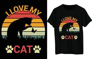 Cat T-Shirt Design . vector