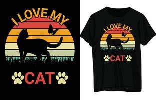 Cat T-Shirt Design . vector