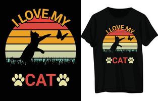 Cat T-Shirt Design . vector