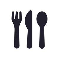 Spoon  fork and knife icon isolated on white background vector