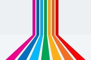 perspective stripes in rainbow color vector