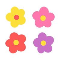 cute flower  flat art isolated on white background vector